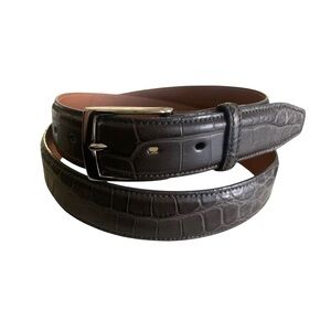 Dark Gray Men’s Size 38 Alligator Genuine Leather Lined Career Professional Belt